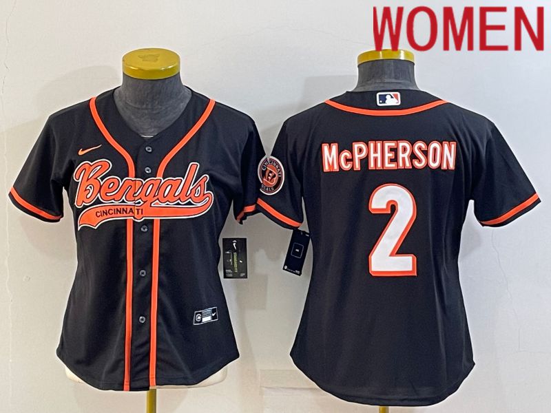 Women Cincinnati Bengals #2 Mcpherson Black 2022 Nike Co branded NFL Jerseys